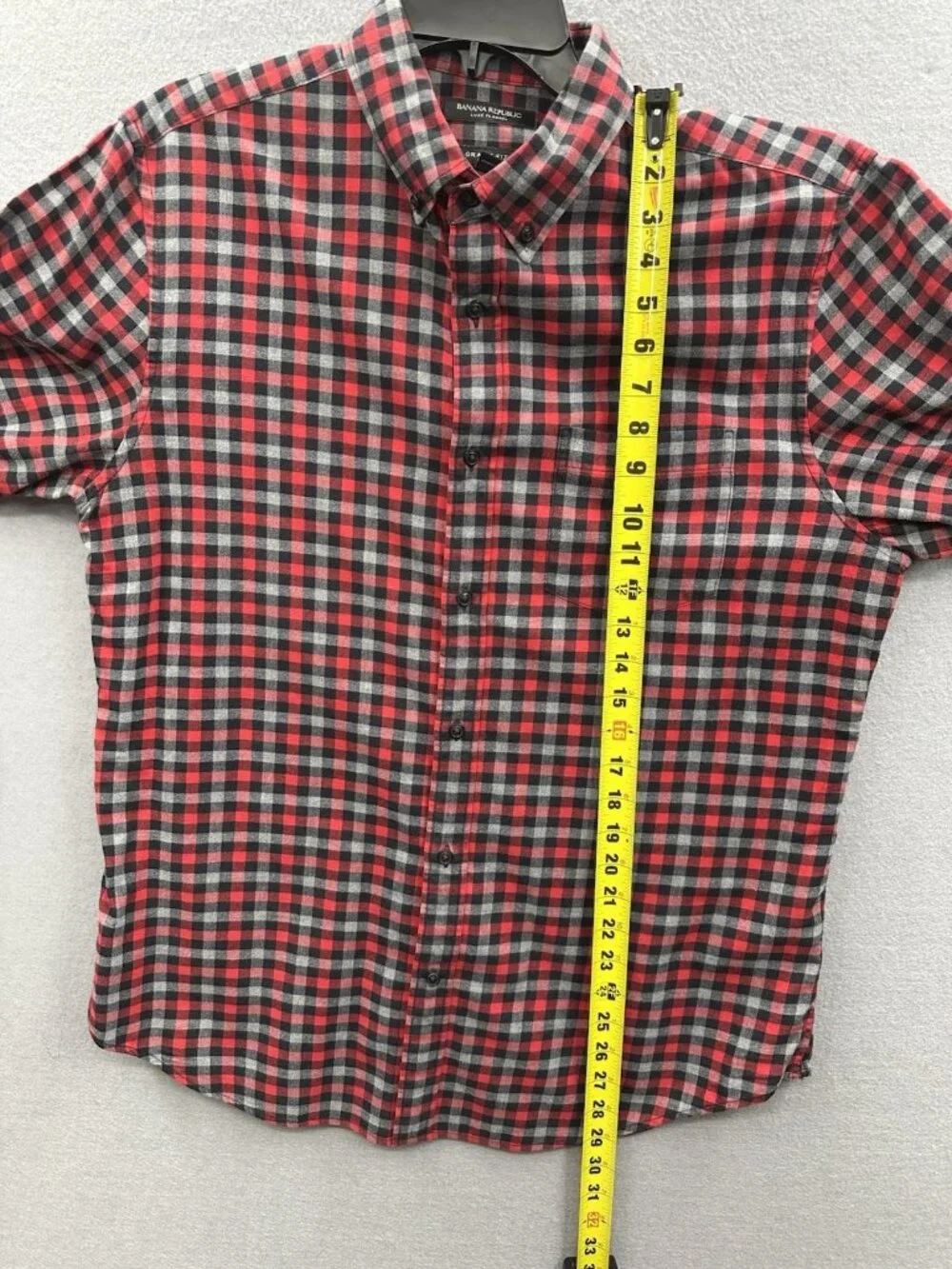 Banana Republic Shirt Men's L Black Gingham Grant Fit Long Sleeve Luxe Flannel